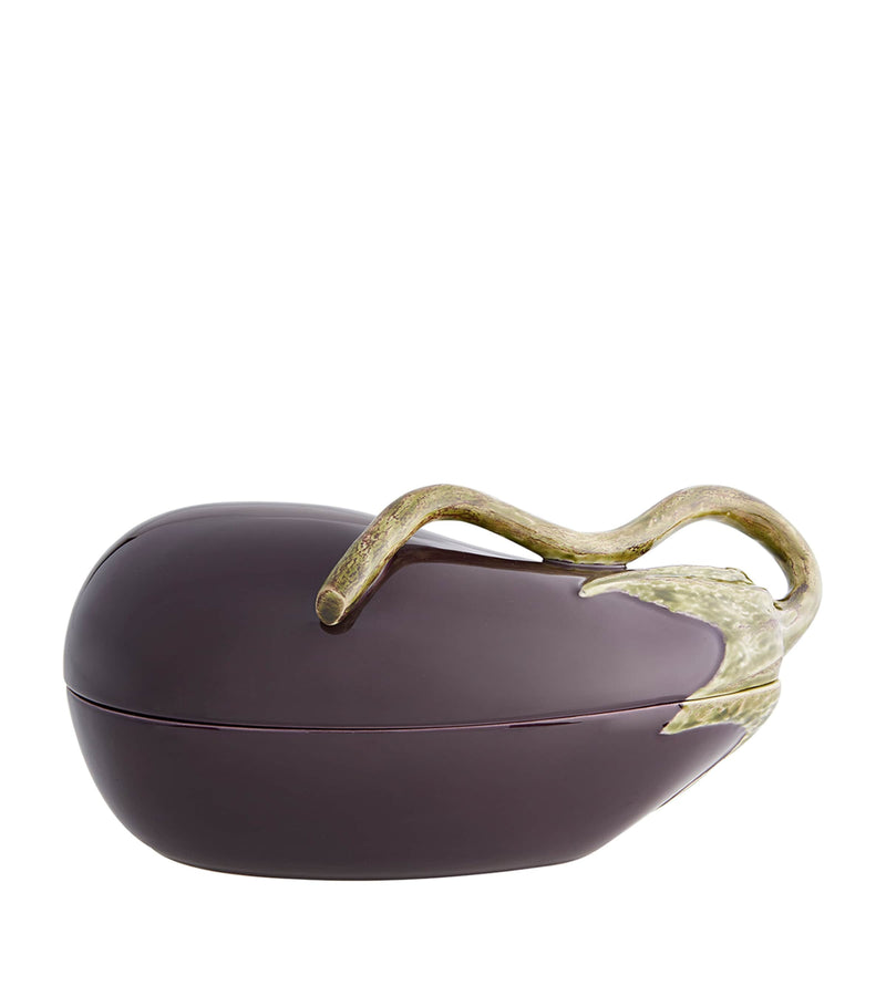 Bordallo Pinheiro Aubergine Box kitchen storage and serving dish - British product