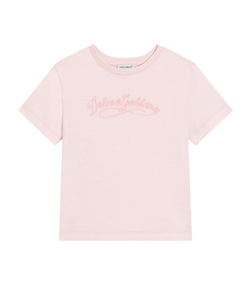 Dolce&Gabbana Kids Cotton Embroidered Logo T-Shirt (8-12+ Years) - British product