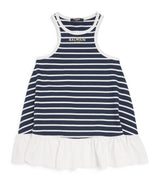 Balmain Kids Cotton Stripe Logo Dress (6-14 Years)