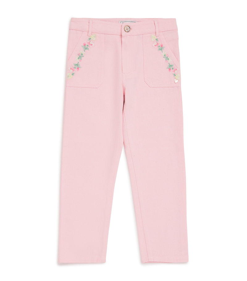 Tartine et Chocolat cotton floral embroidered chinos 2-12 years (British brand)