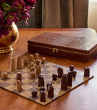 Aerin Leather Enzo Travel Chess Set - British product