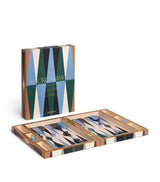 Lacquered Wooden Backgammon Set with Acrylic Playing Pieces, 24x31x5cm