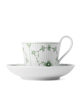 Royal Copenhagen Green Fluted Plain Porcelain Cup and Saucer Set