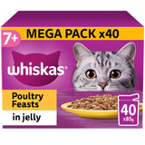 Whiskas 7+ Poultry Feasts Senior Wet Cat Food Pouches In Jelly 40x85g GOODS Sainsburys