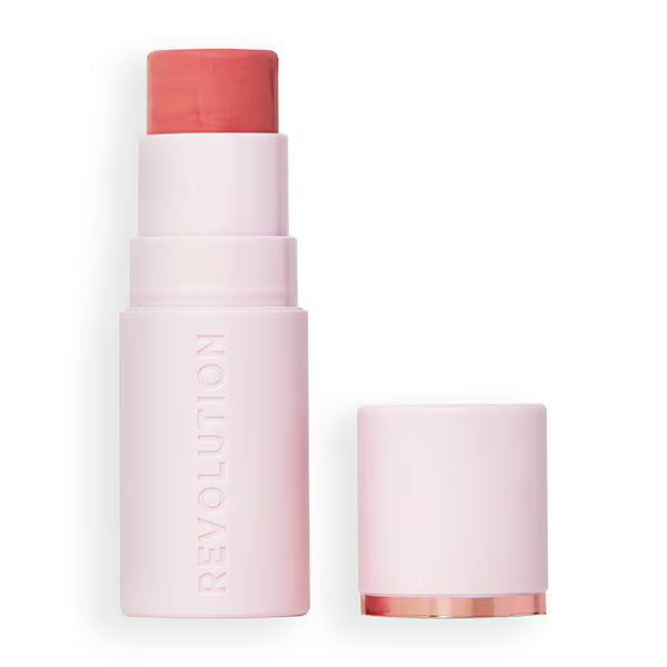 Revolution Skin Silk Marble Blush Stick Peachy Pink, imported from the UK