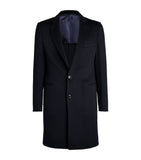 Regular Fit Virgin Wool Overcoat with Notched Lapels