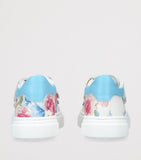 Monnalisa floral print leather sneakers for children with Velcro fastening, imported from the UK