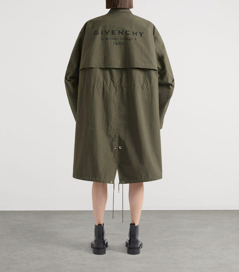 Givenchy oversized longline parka, UK version