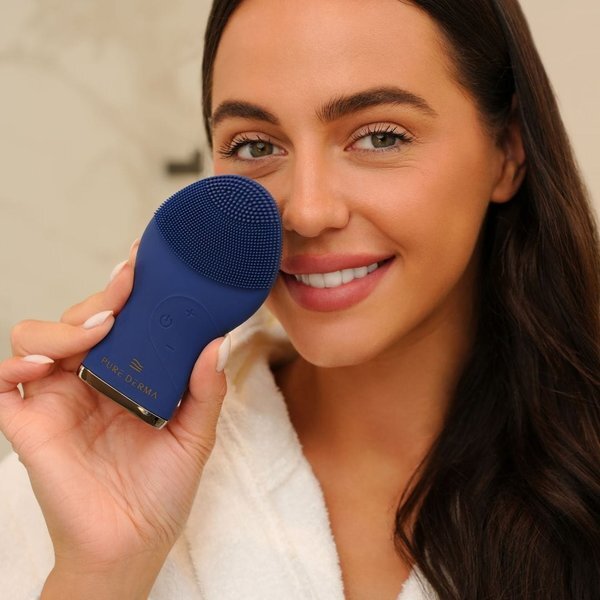 Pure Derma London Silicone Facial Cleansing Brush Ultrasonic, imported from the UK