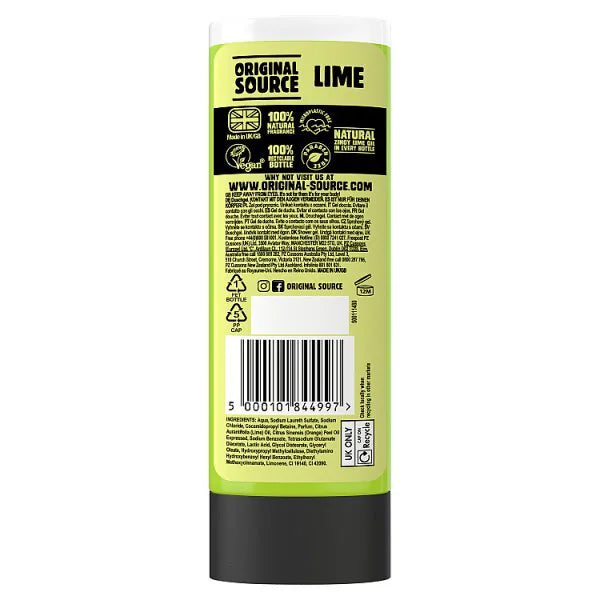 Original Source Lime Shower Gel 250ml, imported from the UK
