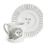 Fornasetti Solitario coffee cup and saucer set with lunar illustrations, 5cm height - British product