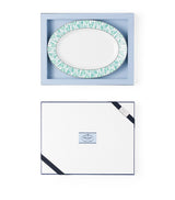 Geometric Print Serving Plate with Black Edging, 34cm Diameter