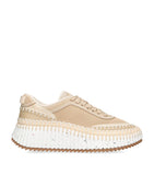 Lightweight Breathable Mesh Sneakers with Rubber Sole and Contrast Topstitching