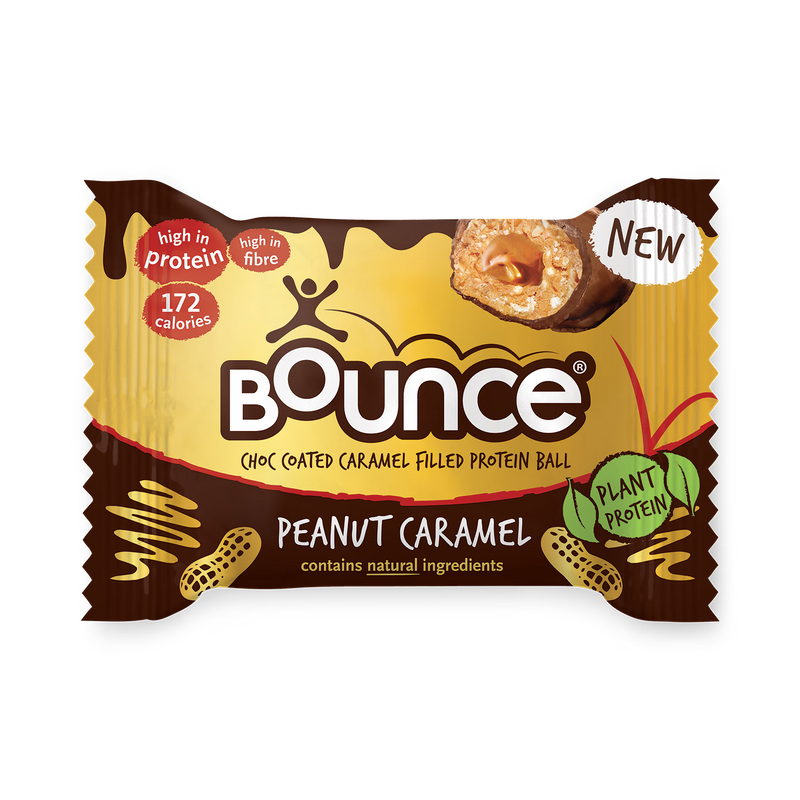 Bounce chocolate coated peanut caramel protein ball 40g - British product