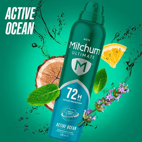 Mitchum Male Ultimate 72H Aerosol 250ml, imported from the UK