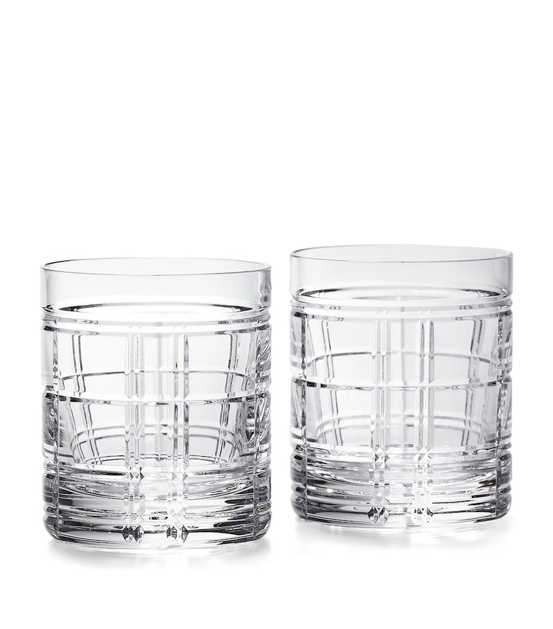 Ralph Lauren Hudson Plaid old-fashioned glasses set of two, imported from the UK