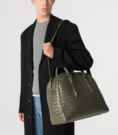 Bottega Veneta Leather Intrecciato Getaway 24 Ore Travel Bag