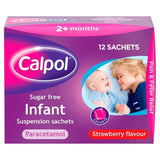 Calpol Infant Sugar Free Suspension Sachets Strawberry 2+ Months 12 per pack