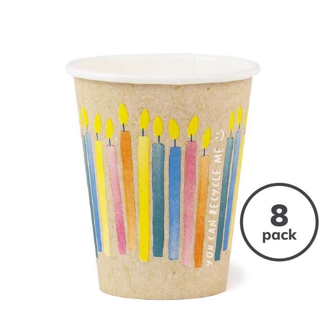 Candles Recyclable Paper Party Cups 8 per pack