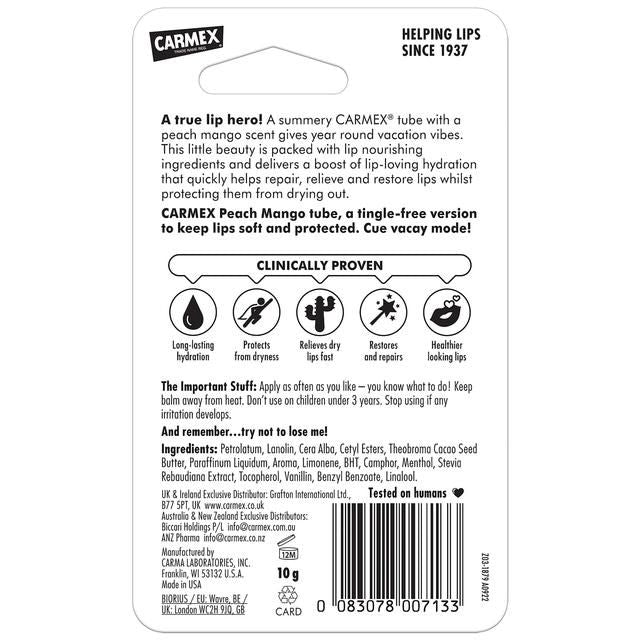 Carmex Lip Balm Peach & Mango Tube 10g