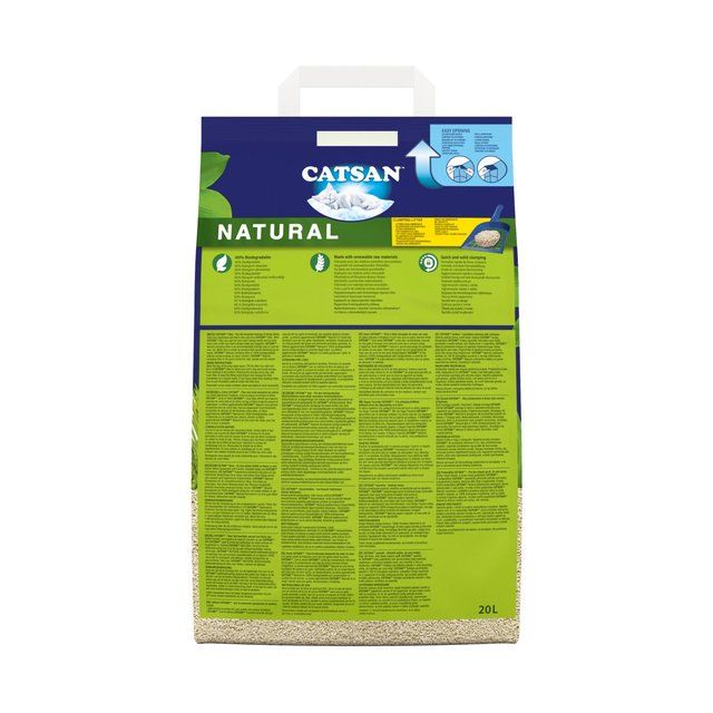 Catsan Natural 100% Biodegradable Clumping Odour Control Cat Litter 20L