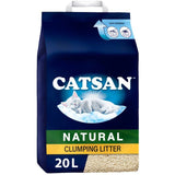 Catsan Natural 100% Biodegradable Clumping Odour Control Cat Litter 20L