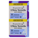 Superdrug Night Ultra Towel Wings Sanitary Towels x20