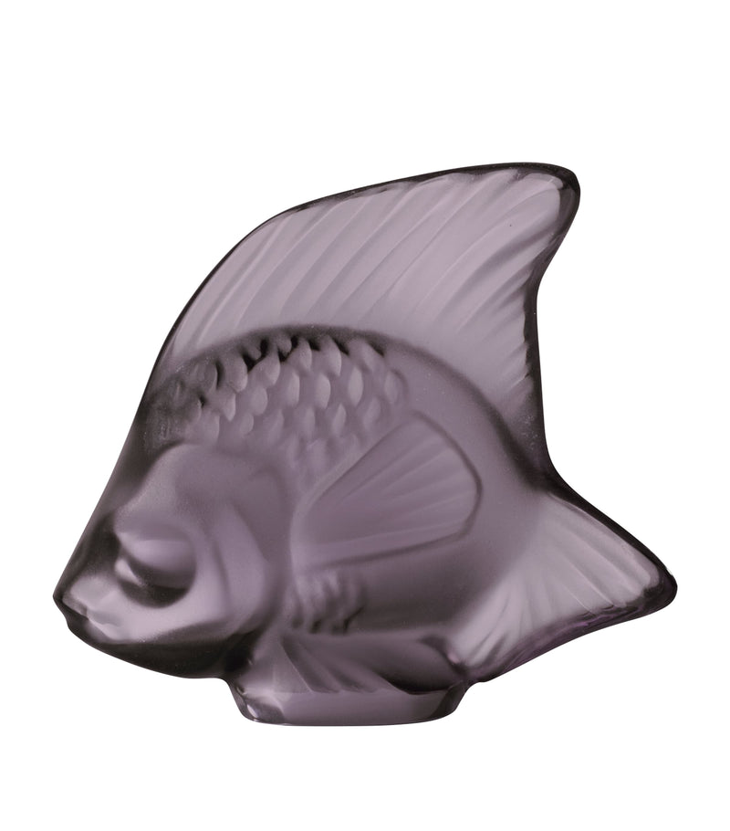 Lalique crystal fish sculpture purple, UK version
