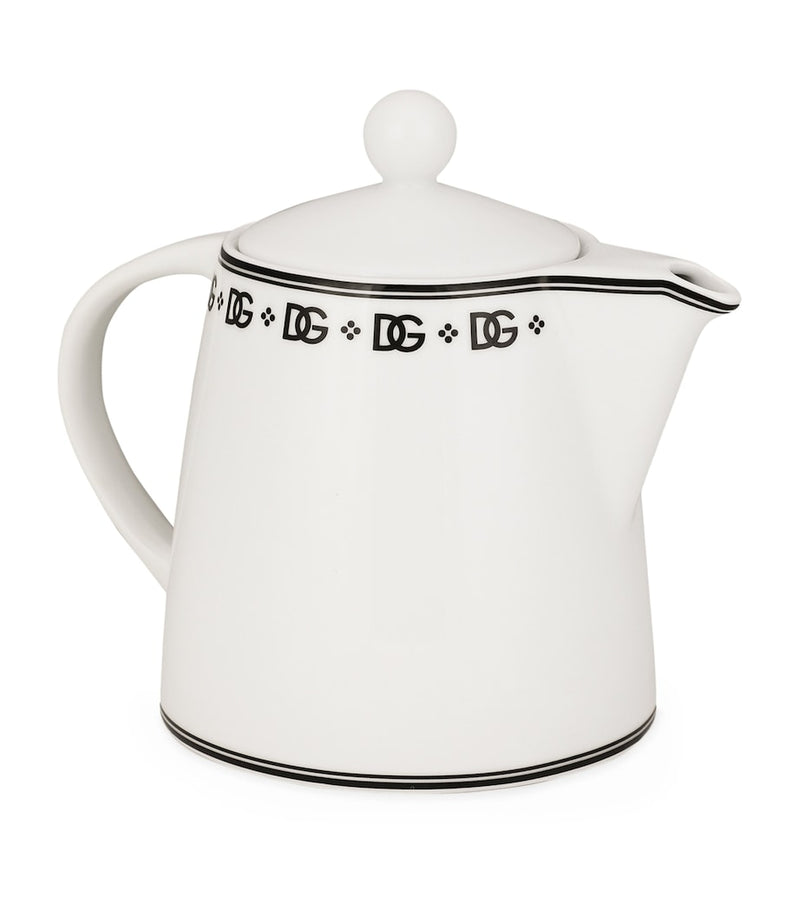 Dolce&Gabbana porcelain teapot with monogram and Art Deco design - British product