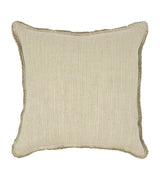 De Le Cuona Linen-Blend Fringe Bison Cushion 55cm x 55cm