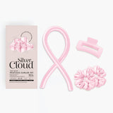 Silver Cloud heatless curler pink satin set (British brand)