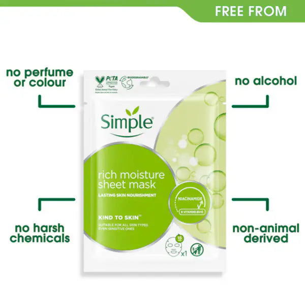 Simple Rich Moisture Sheet Mask 21 ml (British brand)