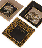 Dolce&Gabbana Casa Leopard decorative square porcelain plates set of 3 10cm - British product