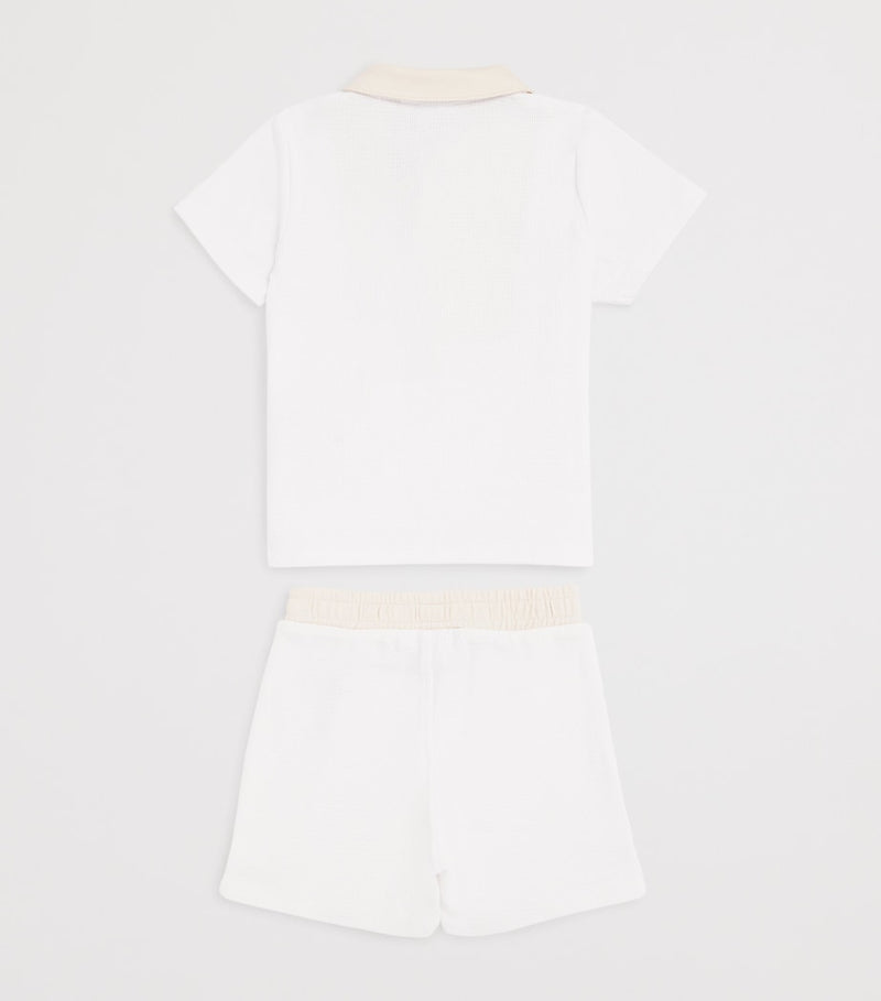 BOSS Kidswear cotton polo and shorts set for infants 1-18 months - British product