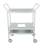 Kaymet aluminium serving trolley with two tiers and wheels, UK version