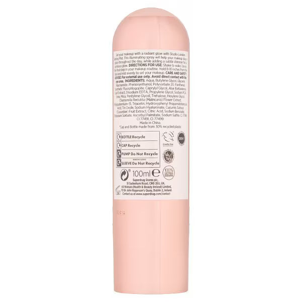 Studio London Glow Mist Light facial mist (British brand)