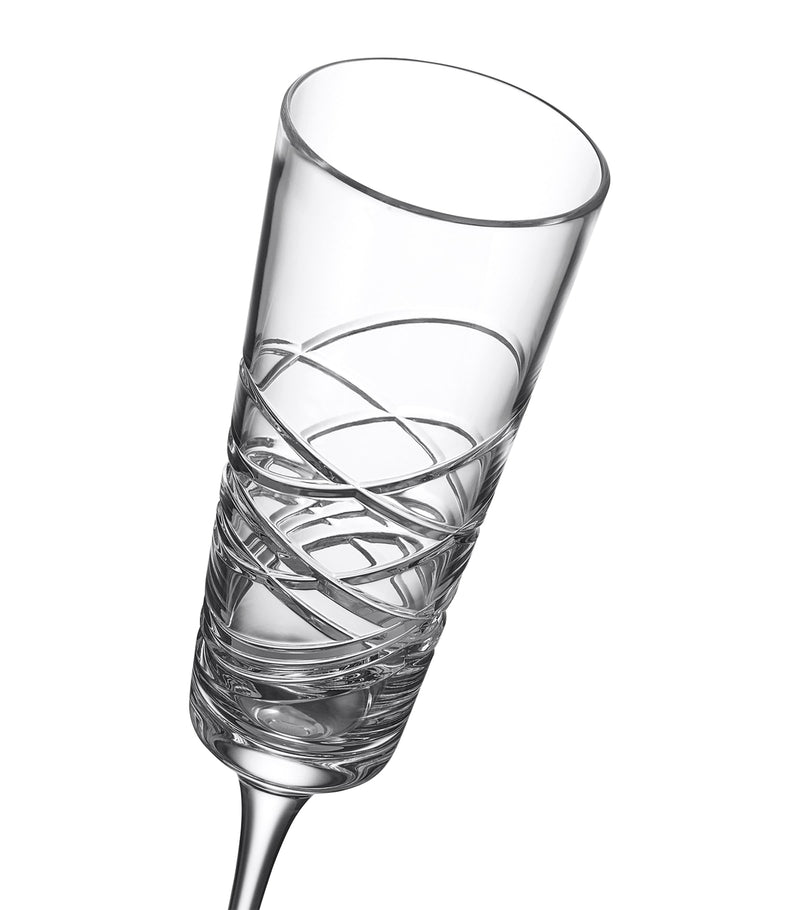Waterford set of 2 crystal Aran champagne flutes 275ml (British brand)