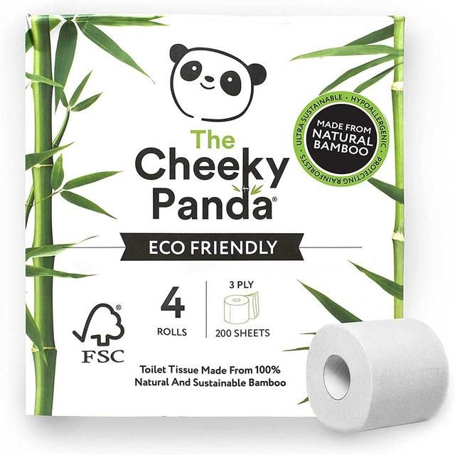Cheeky Panda Natural Bamboo Toilet Tissue 4 per pack