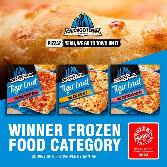 Chicago Town Tiger Crust Cheesy Ham & Bacon Pizza 315g