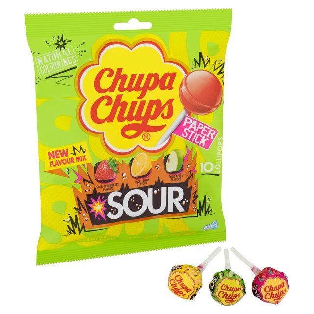 Chupa Chups Sour 10 Bag 10 per pack
