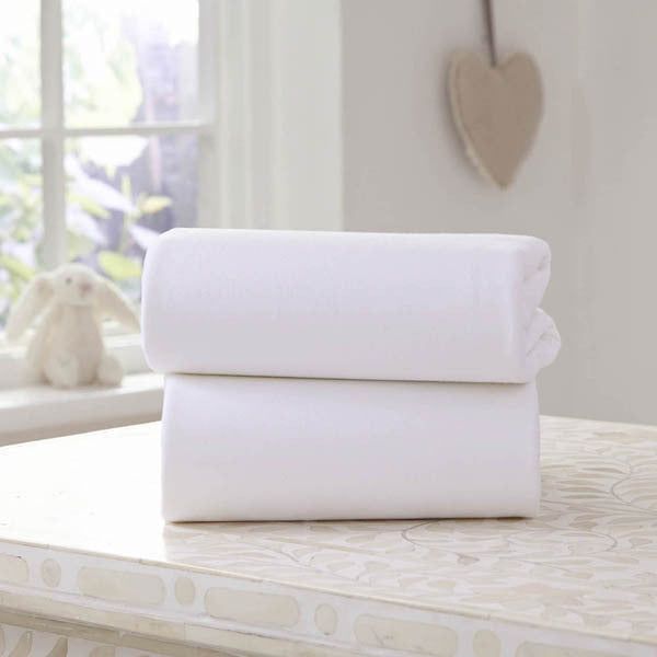 Clair De Lune Fitted Sheet Twin Pack Travel White