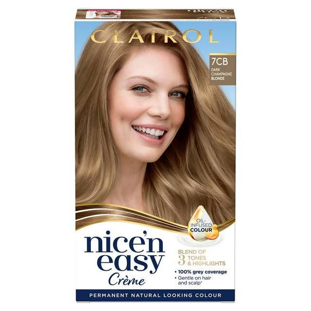 Clairol Nice'n Easy Crème Natural Looking Oil-Infused Hair Dye Dark Champagne Blonde 7CD