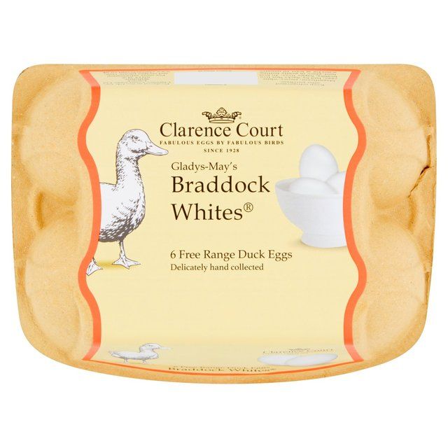 Clarence Court Free Range White Duck Eggs 6 per pack