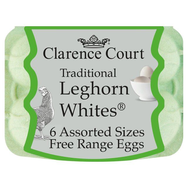 Clarence Court Leghorn Free Range White Assorted Eggs 6 per pack