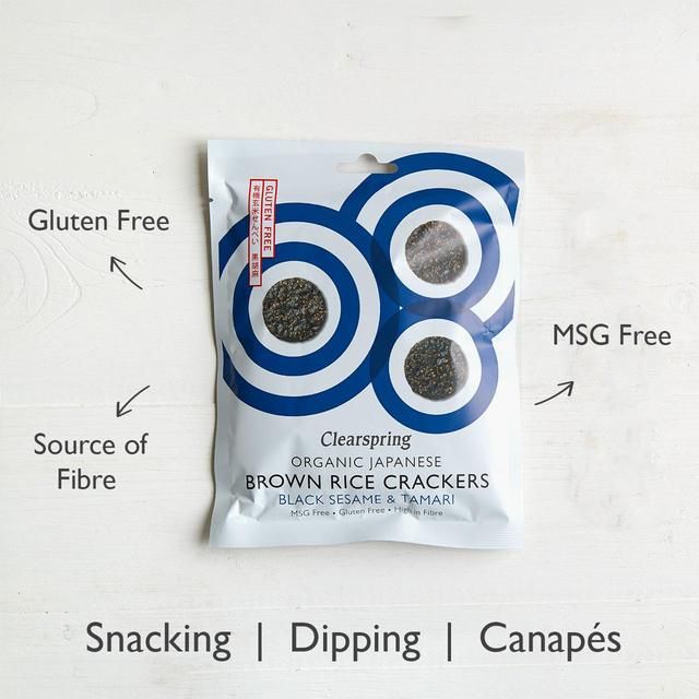 Clearspring Organic Black Sesame Brown Rice Crackers 40g