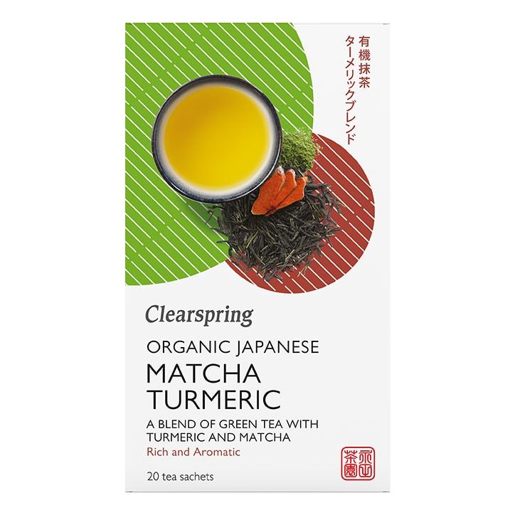 Clearspring Organic Japanese Matcha Turmeric, Green Tea 20 Tea Bags Turmeric Green Tea