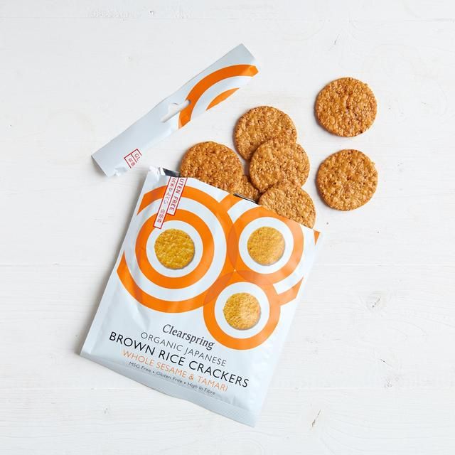 Clearspring Organic Whole Sesame Brown Rice Crackers 40g