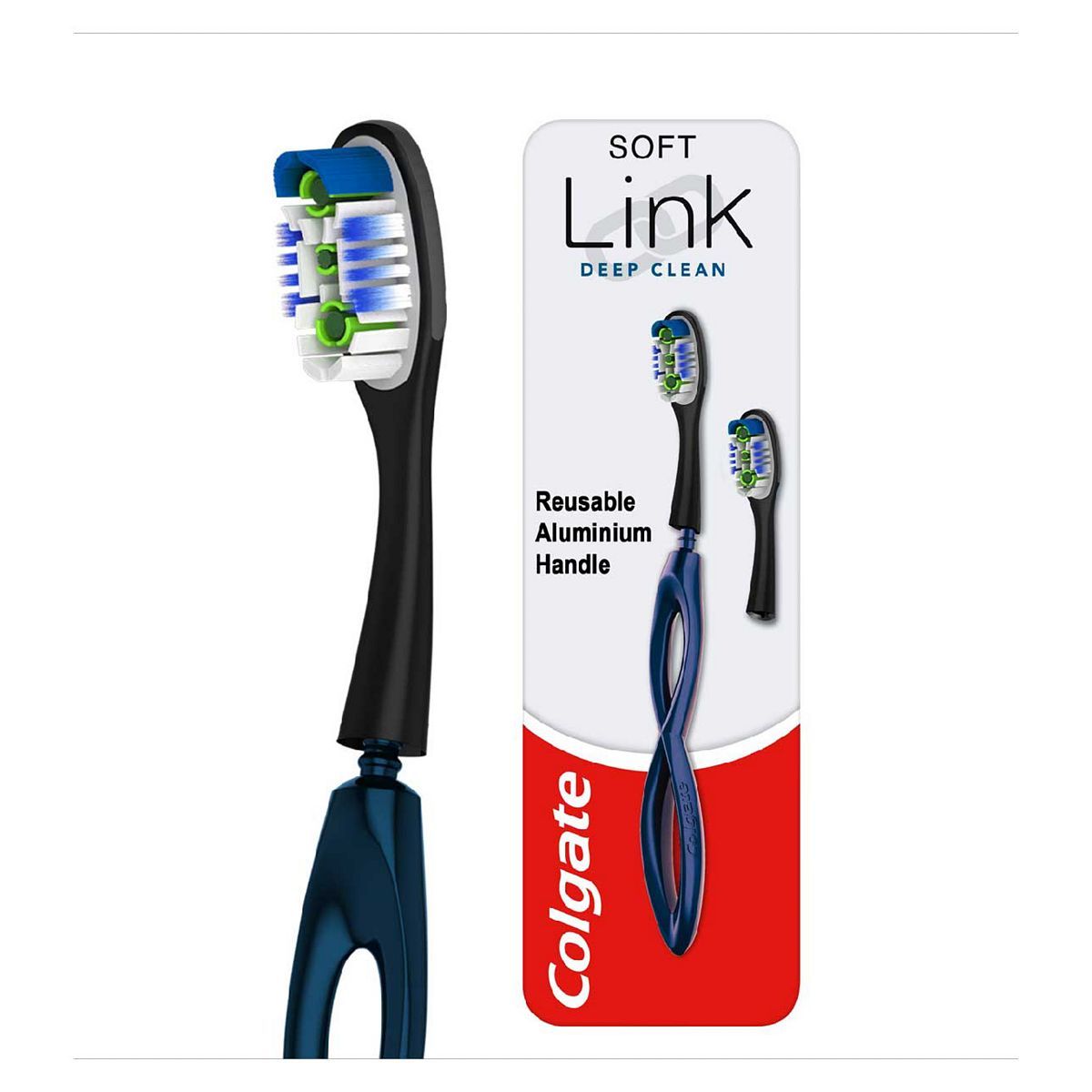 Colgate Link Deep Clean Soft Replaceable Head Manual Toothbrush Starter Kit