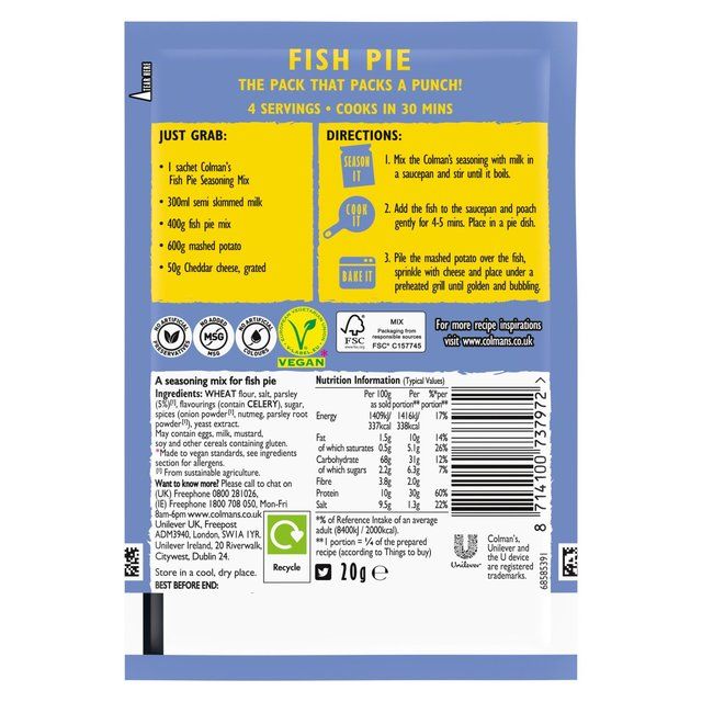 Colman's Fish Pie Recipe Mix 20g