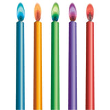 Colour Flame Birthday Candles With Holders 10 per pack